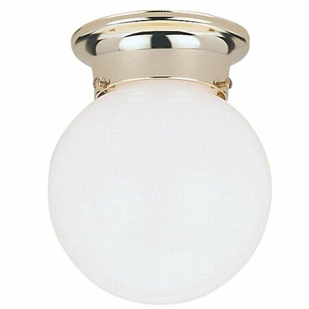 HOME IMPRESSIONS 6 In. Polished Brass Incandescent Flush Mount Ceiling Light Fixture ICL9PB